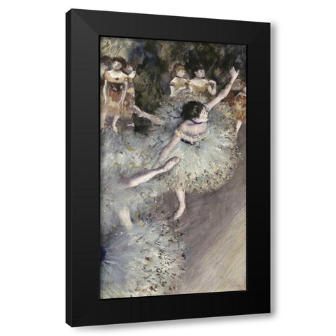 Danseuse Basculant - Danseuse Verte Black Modern Wood Framed Art Print with Double Matting by Degas, Edgar
