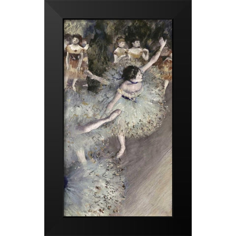 Danseuse Basculant - Danseuse Verte Black Modern Wood Framed Art Print by Degas, Edgar