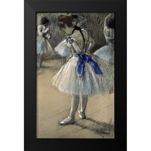 Danseuse, Dancer, Pastel/Char/Chalk Black Modern Wood Framed Art Print by Degas, Edgar