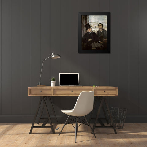 Degas and Evariste De Valernes Black Modern Wood Framed Art Print by Degas, Edgar