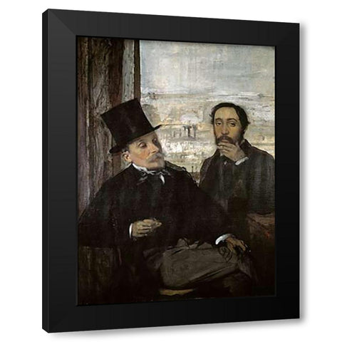 Degas and Evariste De Valernes Black Modern Wood Framed Art Print by Degas, Edgar