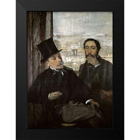 Degas and Evariste De Valernes Black Modern Wood Framed Art Print by Degas, Edgar