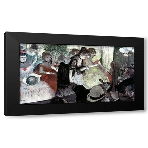 Orchestra Pit Black Modern Wood Framed Art Print with Double Matting by Degas, Edgar
