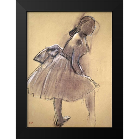 Profile of a Dancer Upright Black Modern Wood Framed Art Print by Degas, Edgar