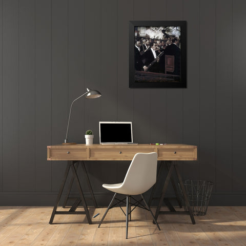 The Orchestra of the Opera Black Modern Wood Framed Art Print by Degas, Edgar