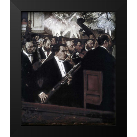 The Orchestra of the Opera Black Modern Wood Framed Art Print by Degas, Edgar