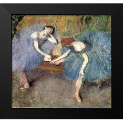 Two Dancers Resting, c. 1905-1910 Black Modern Wood Framed Art Print by Degas, Edgar