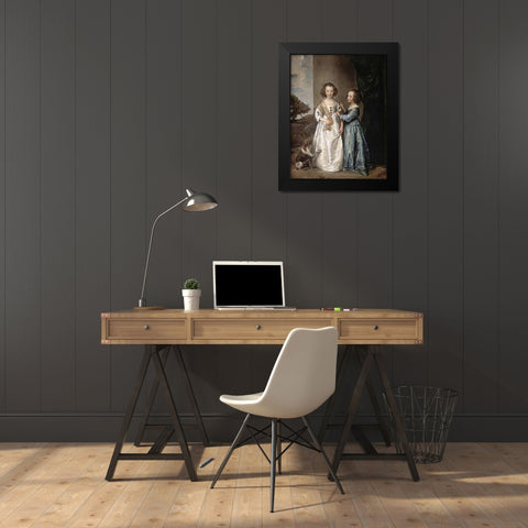 Philadelphia and Elisabeth Wharton Black Modern Wood Framed Art Print by Van Dyck, Anthony