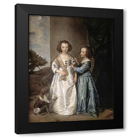 Philadelphia and Elisabeth Wharton Black Modern Wood Framed Art Print with Double Matting by Van Dyck, Anthony