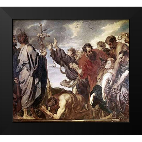 Serpent of Metal Black Modern Wood Framed Art Print by Van Dyck, Anthony