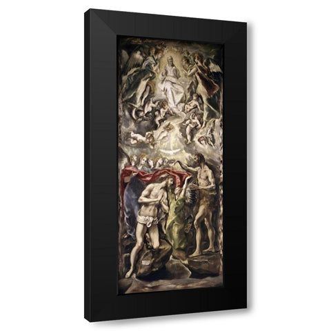 Baptism of Christ Black Modern Wood Framed Art Print by El Greco