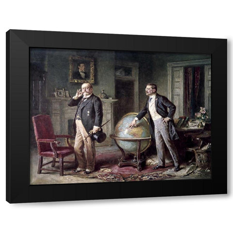 Doctrine of Monroe - Teddy Roosevelt Black Modern Wood Framed Art Print by Ferris, Jean Leon Gerome