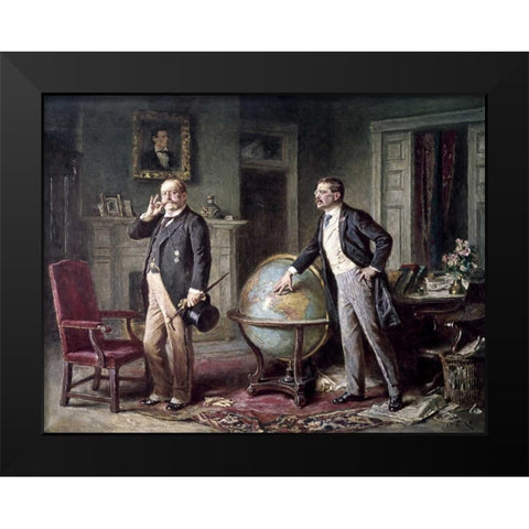 Doctrine of Monroe - Teddy Roosevelt Black Modern Wood Framed Art Print by Ferris, Jean Leon Gerome