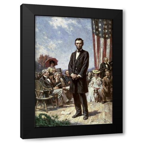 The Gettysburg Address Black Modern Wood Framed Art Print by Ferris, Jean Leon Gerome