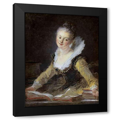 A Study Black Modern Wood Framed Art Print by Fragonard, Jean Honore