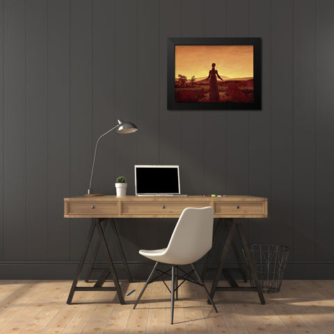 Morning Light Black Modern Wood Framed Art Print by Friedrich, Caspar David