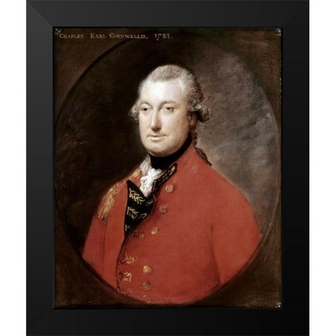 Charles Cornwallis Black Modern Wood Framed Art Print by Gainsborough, Thomas