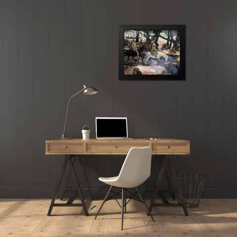 Escape Ford Black Modern Wood Framed Art Print by Gauguin, Paul