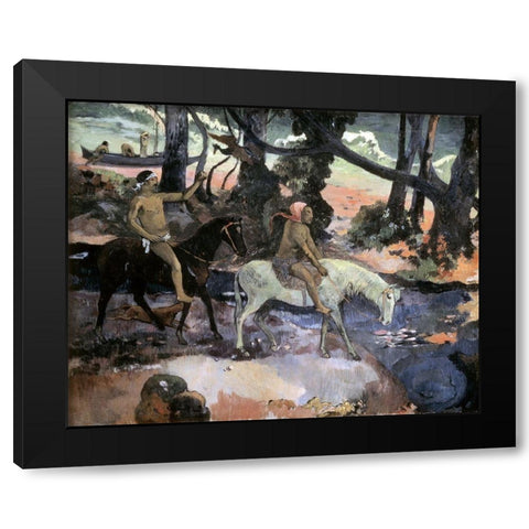 Escape Ford Black Modern Wood Framed Art Print by Gauguin, Paul