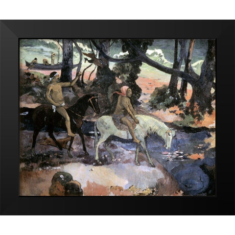 Escape Ford Black Modern Wood Framed Art Print by Gauguin, Paul