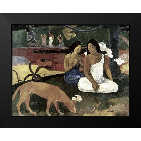 Joyousness Black Modern Wood Framed Art Print by Gauguin, Paul