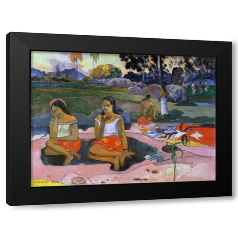 Spring of Miracles Black Modern Wood Framed Art Print with Double Matting by Gauguin, Paul