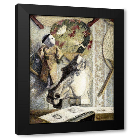 Still Life With a Horses Head Black Modern Wood Framed Art Print with Double Matting by Gauguin, Paul