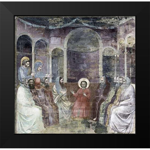 Jesus Among The Doctors Black Modern Wood Framed Art Print by Giotto