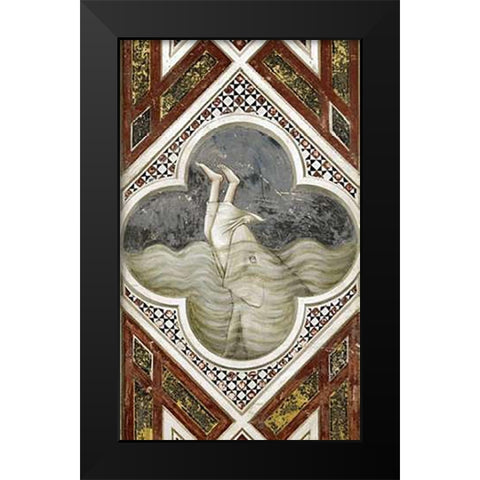 Jonah and The Whale Black Modern Wood Framed Art Print by Giotto