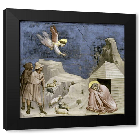 Josephs Dream Black Modern Wood Framed Art Print by Giotto