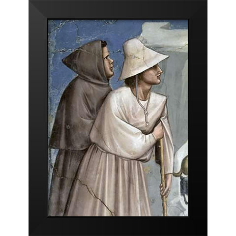 Josephs Dream - Detail Black Modern Wood Framed Art Print by Giotto