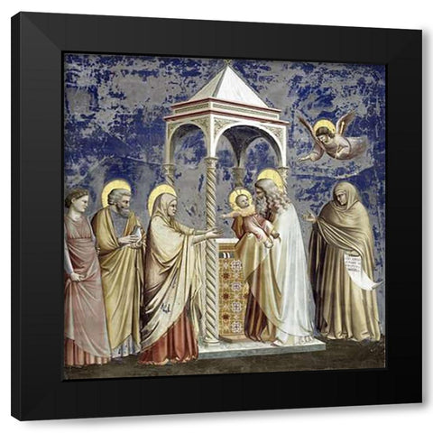 Presentation at The Temple Black Modern Wood Framed Art Print by Giotto
