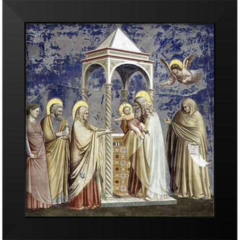 Presentation at The Temple Black Modern Wood Framed Art Print by Giotto