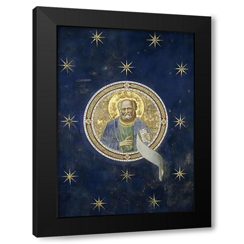 Prophet Malachi - Detail of Ceiling Black Modern Wood Framed Art Print by Giotto