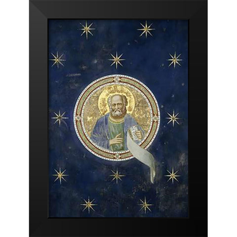 Prophet Malachi - Detail of Ceiling Black Modern Wood Framed Art Print by Giotto
