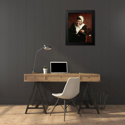 Hille Bobbe Black Modern Wood Framed Art Print by Hals, Frans