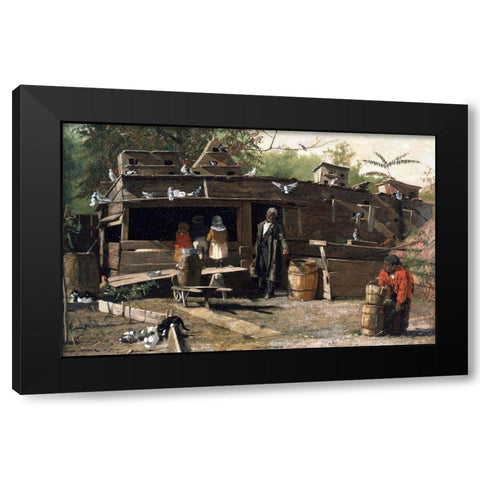 Uncle Ned at Home Black Modern Wood Framed Art Print with Double Matting by Homer, Winslow