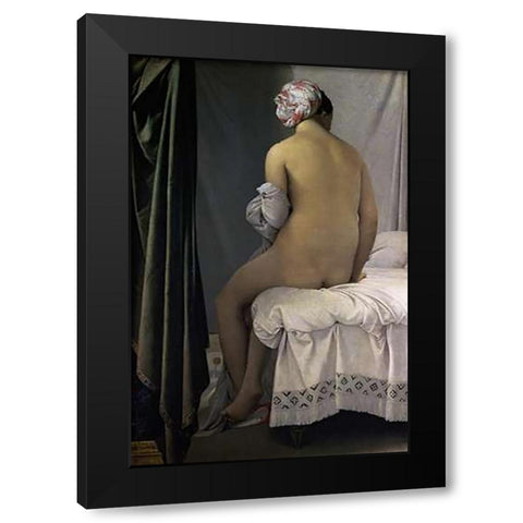 The Bather of Valpincon Black Modern Wood Framed Art Print with Double Matting by Ingres, Jean Auguste Dominique