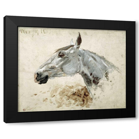 Testo Di Cavallo Black Modern Wood Framed Art Print with Double Matting by Toulouse-Lautrec, Henri