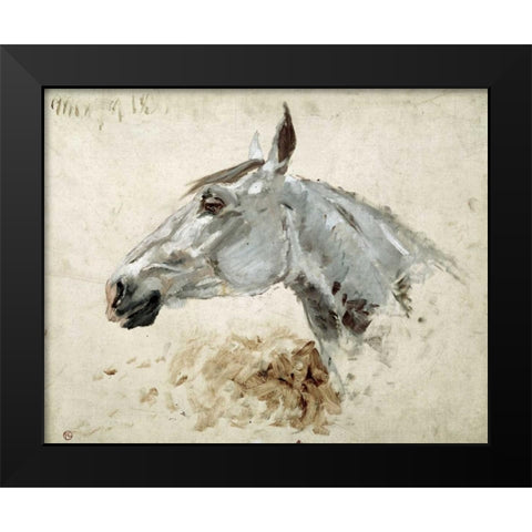 Testo Di Cavallo Black Modern Wood Framed Art Print by Toulouse-Lautrec, Henri