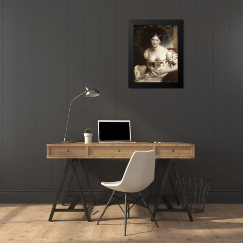 Margaret, Countess of Blessington Black Modern Wood Framed Art Print by Lawrence, Sir Thomas