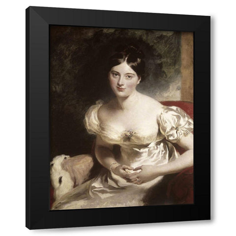 Margaret, Countess of Blessington Black Modern Wood Framed Art Print with Double Matting by Lawrence, Sir Thomas