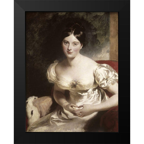 Margaret, Countess of Blessington Black Modern Wood Framed Art Print by Lawrence, Sir Thomas