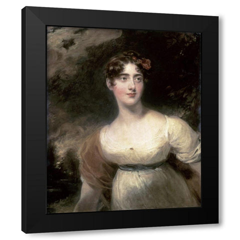 Portrait of Mylady Raglaun Black Modern Wood Framed Art Print by Lawrence, Sir Thomas