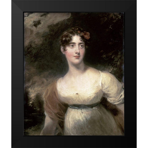 Portrait of Mylady Raglaun Black Modern Wood Framed Art Print by Lawrence, Sir Thomas