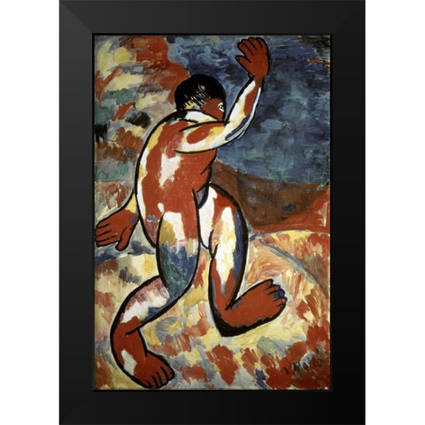 Bather Black Modern Wood Framed Art Print by Malevich, Kazimir