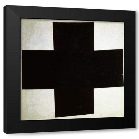 Black Cross Black Modern Wood Framed Art Print with Double Matting by Malevich, Kazimir