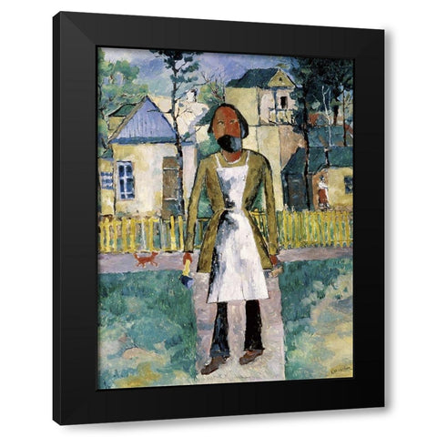 Carpenter Black Modern Wood Framed Art Print with Double Matting by Malevich, Kazimir