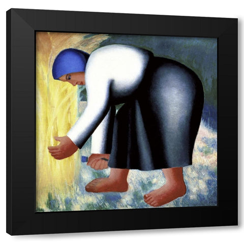 Farmers Wife II Black Modern Wood Framed Art Print with Double Matting by Malevich, Kazimir