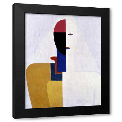 Female Torso II Black Modern Wood Framed Art Print by Malevich, Kazimir